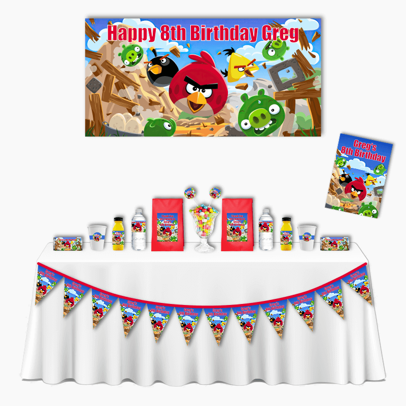 Personalised Angry Birds Deluxe Birthday Party Pack