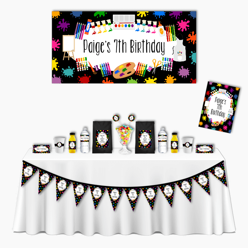 Personalised Art Party Supplies, Decorations and Favours - Katie J Design  and Events