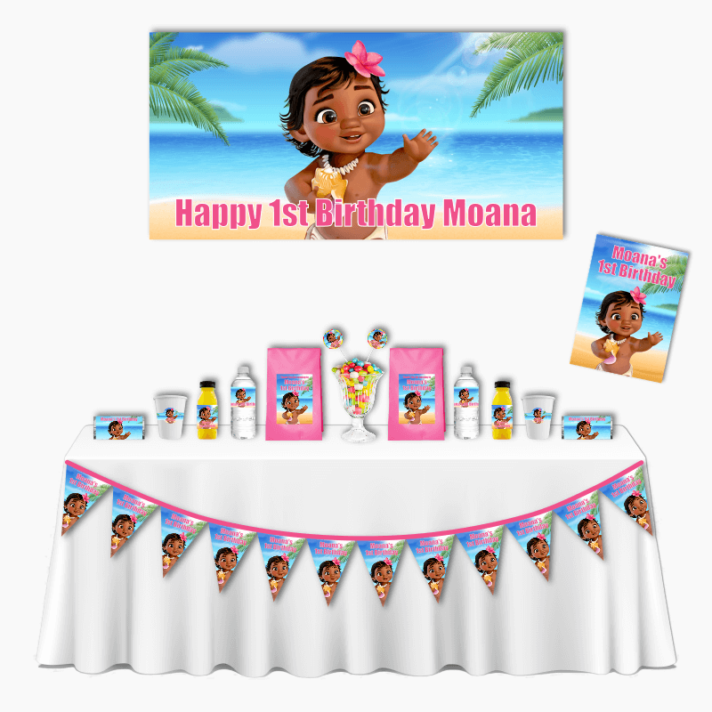 Personalised Baby Moana Deluxe Birthday Party Pack