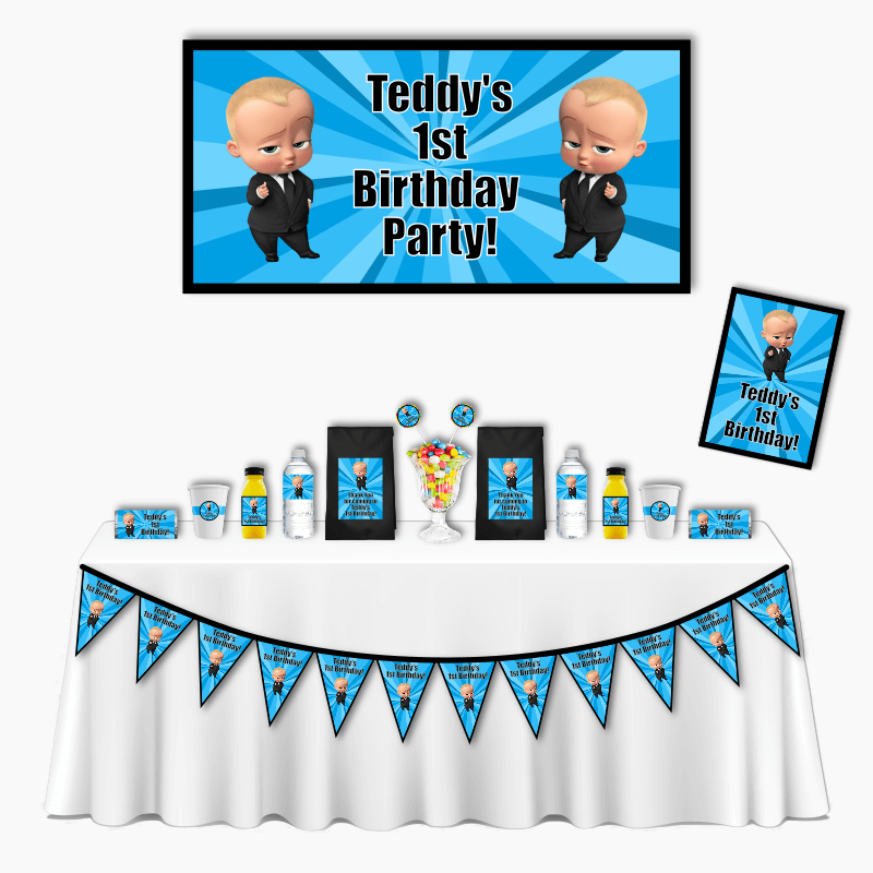 Personalised Boss Baby Deluxe Birthday Party Pack