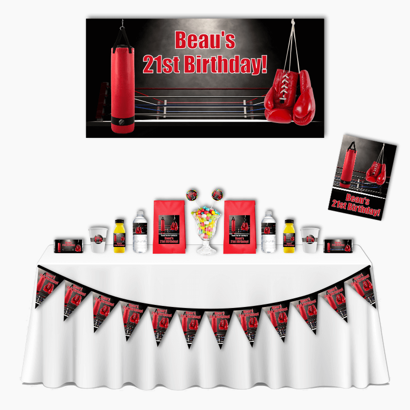 Personalised Boxing Deluxe Birthday Party Pack