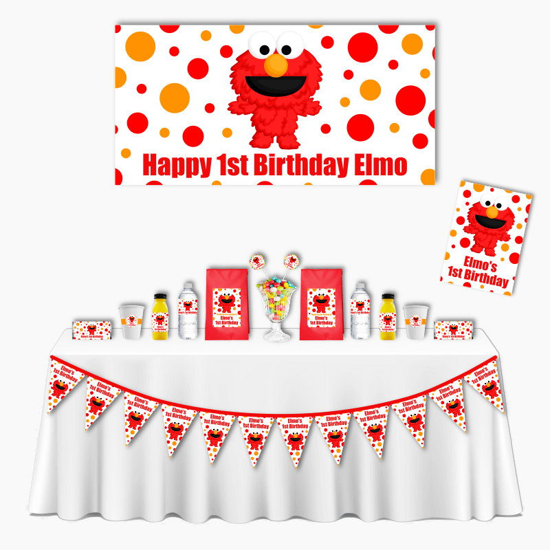 Personalised Elmo Deluxe Birthday Party Pack