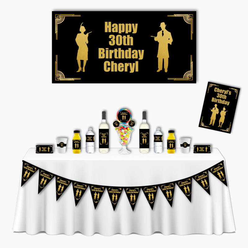 Personalised 1920s Gatsby &amp; Gangster Deluxe Party Pack