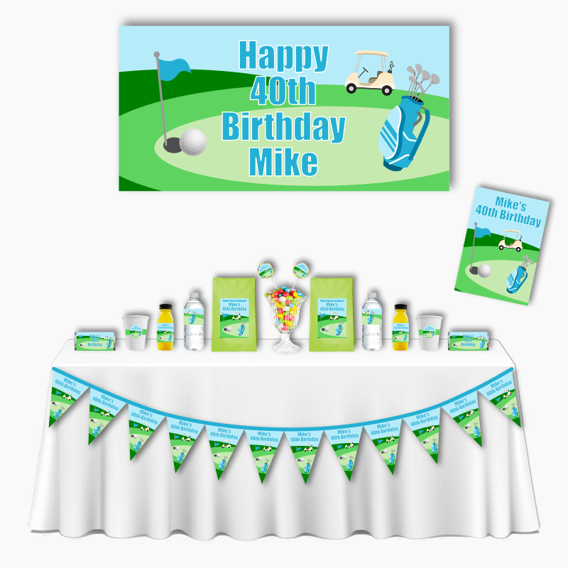 Personalised Golf Deluxe Birthday Party Pack