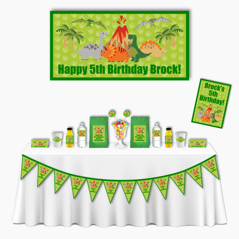 Personalised Dinosaur Deluxe Birthday Party Pack