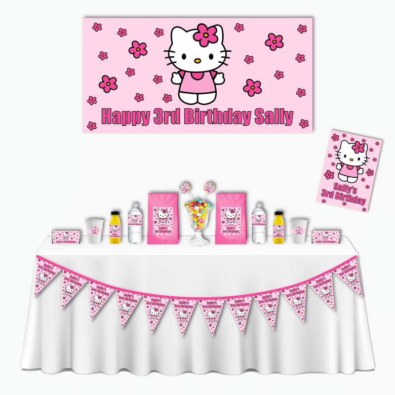 Personalised Hello Kitty Deluxe Birthday Party Pack