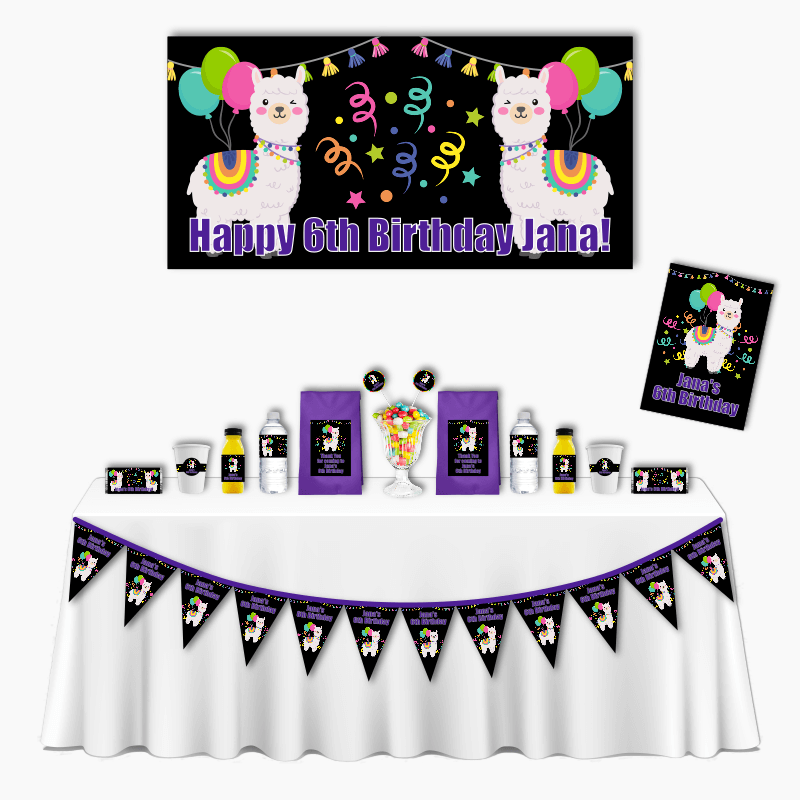 Personalised Llama Deluxe Birthday Party Pack