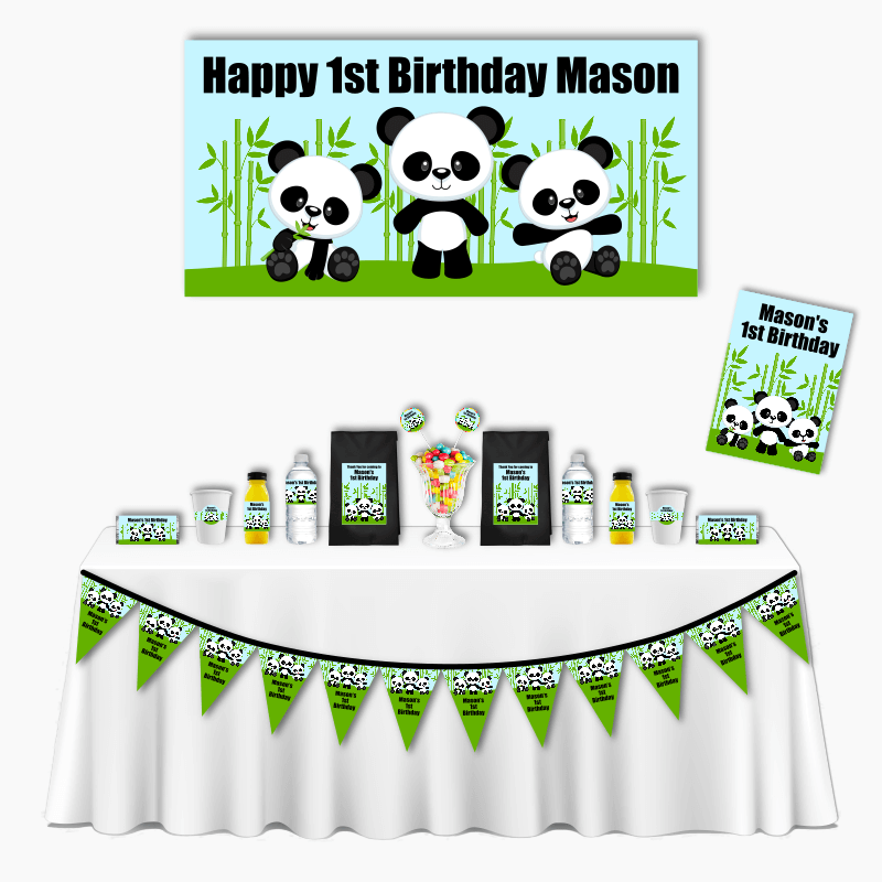 Personalised Panda Deluxe Birthday Party Pack