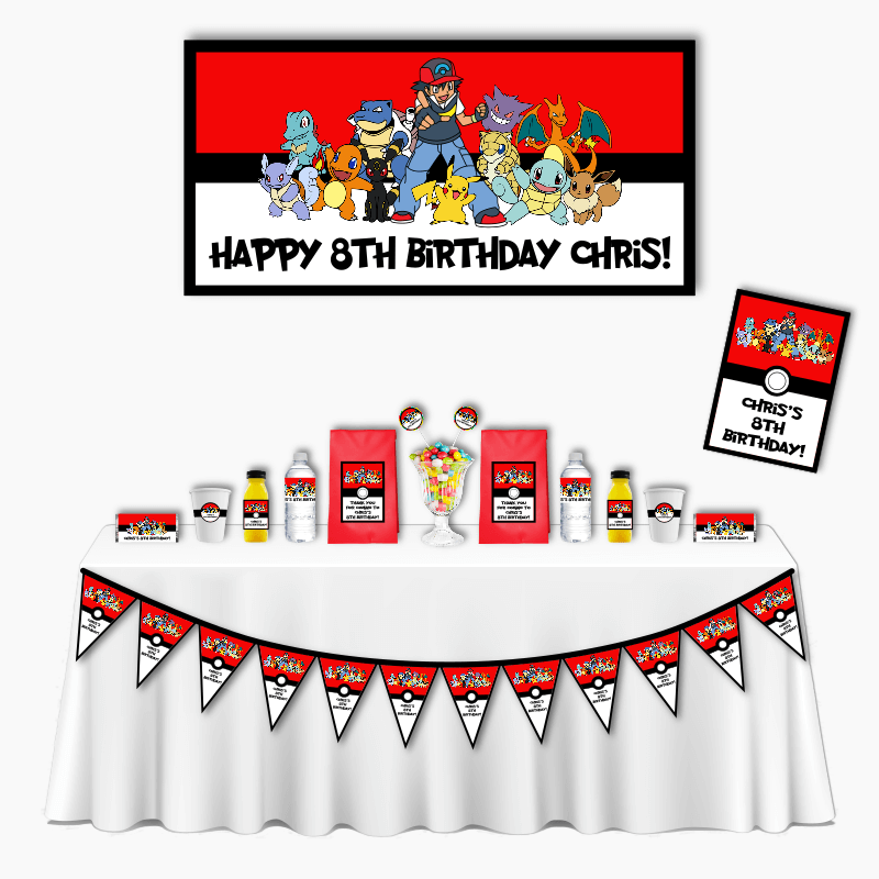 Personalised Pokemon Deluxe Birthday Party Pack