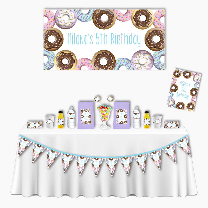 Personalised Rainbow Donut Deluxe Party Pack