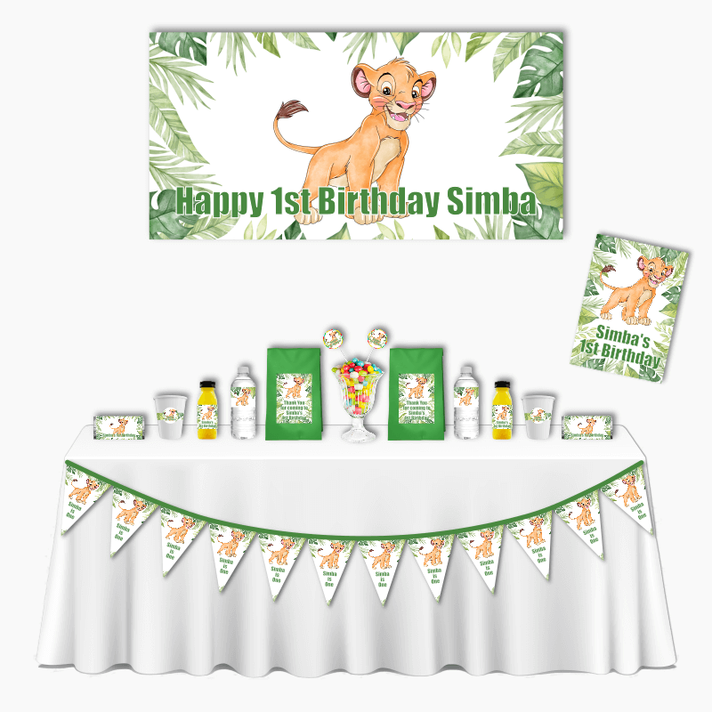 Personalised Simba the Lion King Deluxe Birthday Party Pack