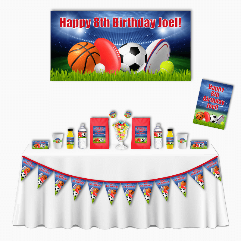 Personalised Sports Deluxe Birthday Party Pack