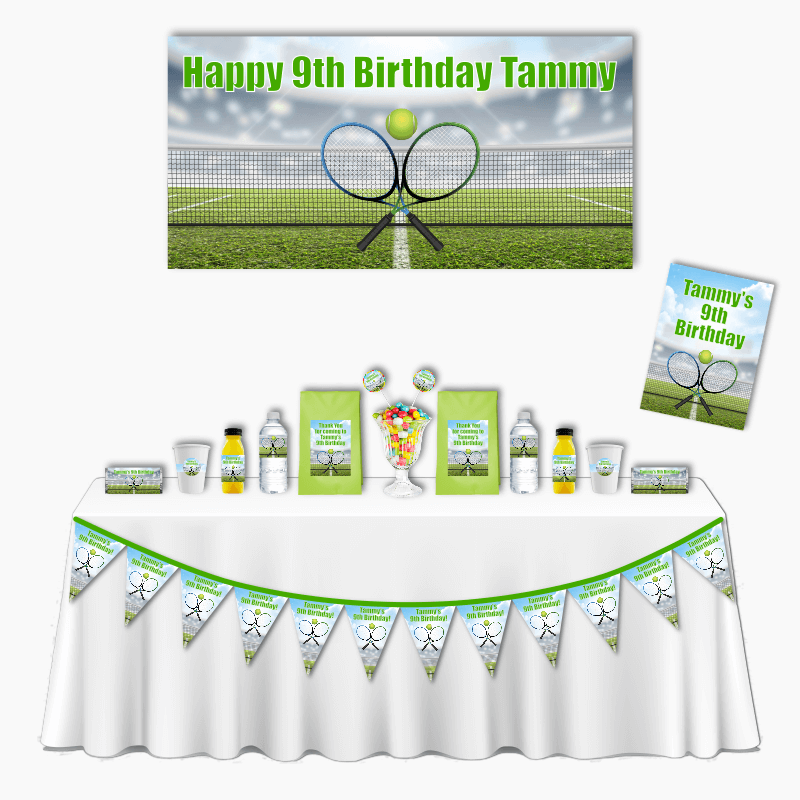 Personalised Tennis Deluxe Birthday Party Pack