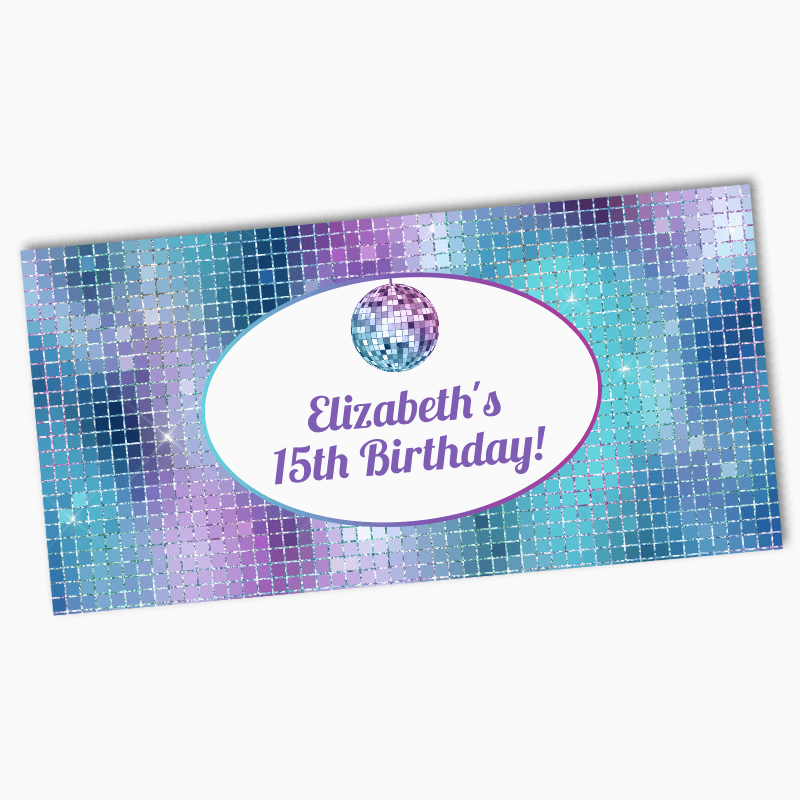Personalised Disco Ball Birthday Party Banners