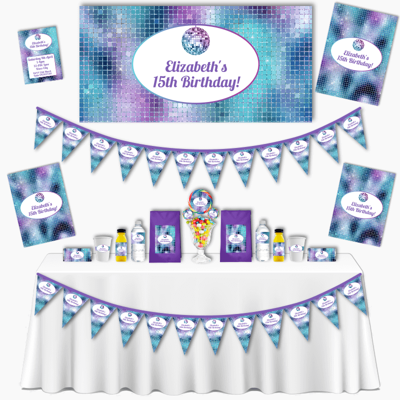 Personalised Disco Ball Grand Birthday Party Pack