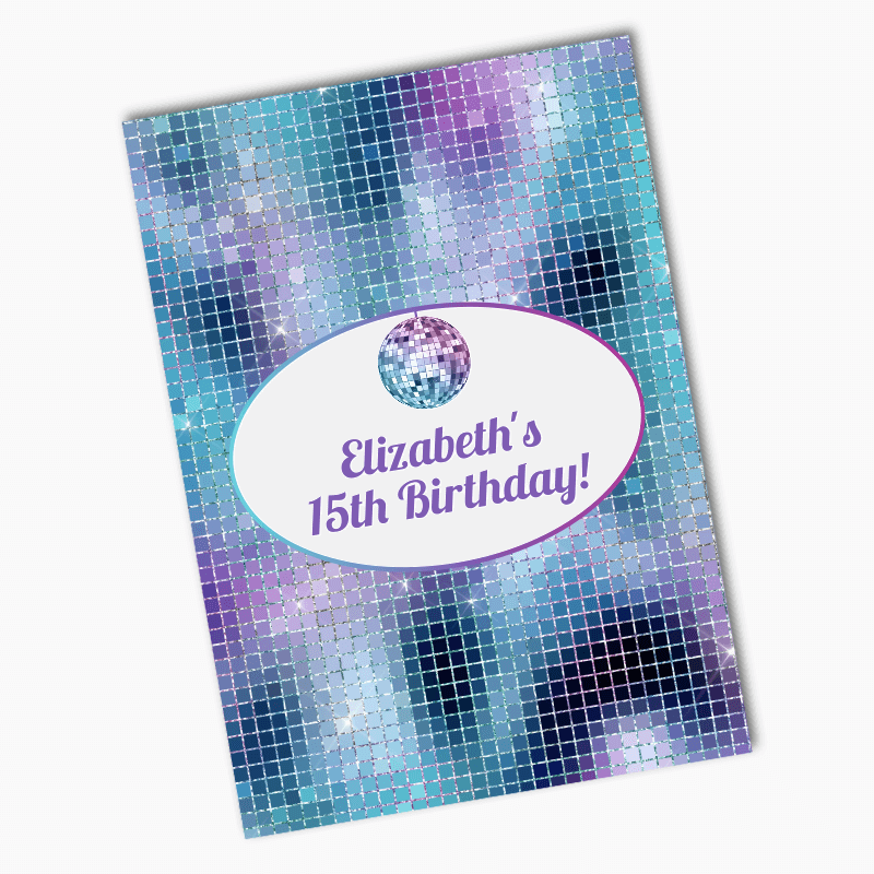 Personalised Disco Ball Birthday Party Posters