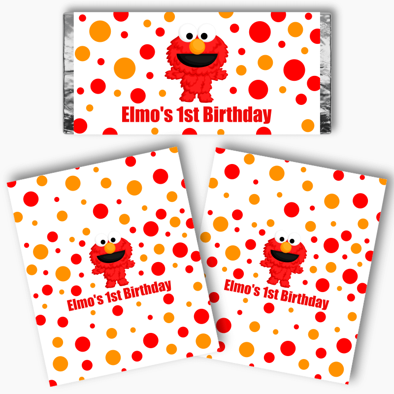 Personalised Elmo Party Mini Chocolate Labels