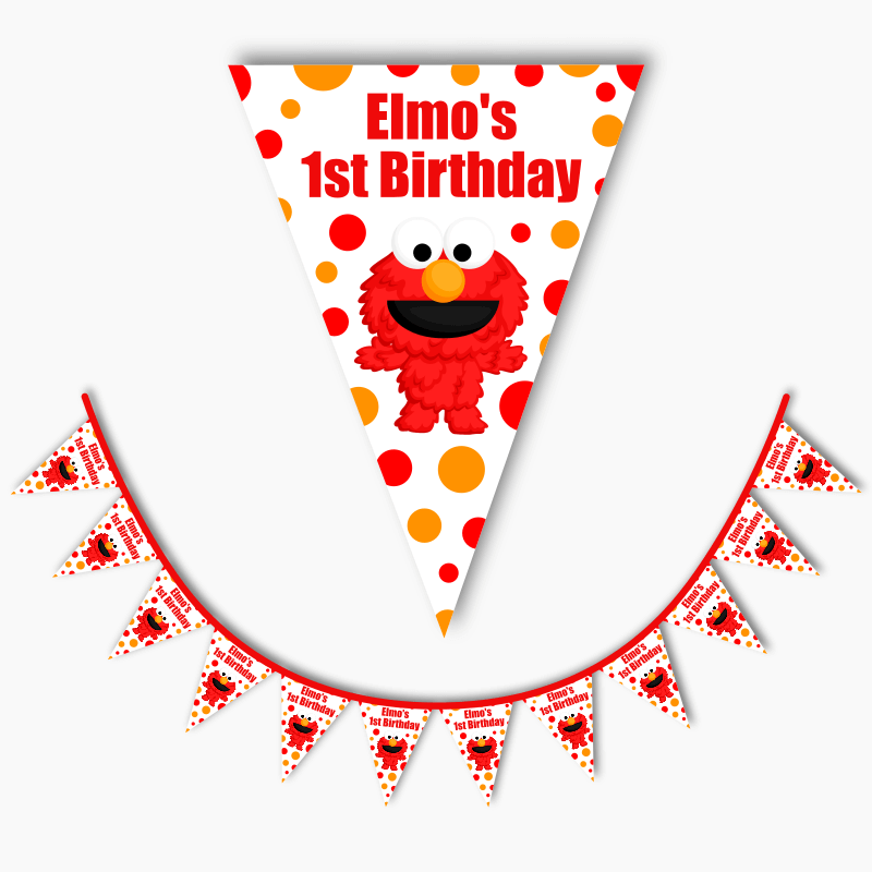 Personalised Elmo Birthday Party Flag Bunting