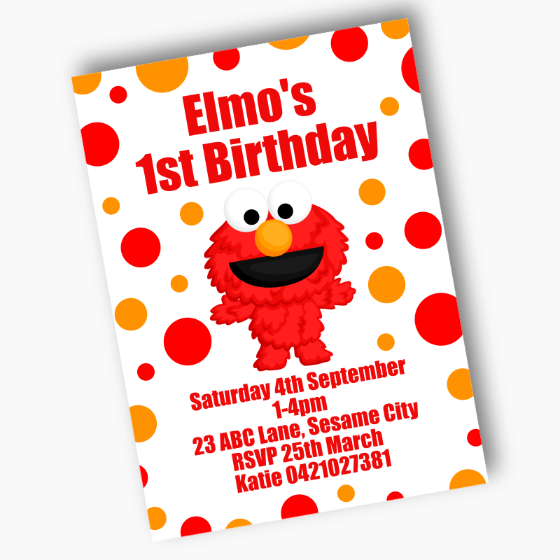 Personalised Elmo Birthday Party Invites