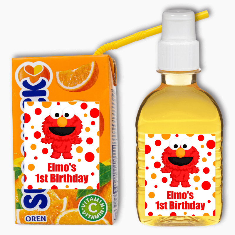 Elmo Birthday Party Rectangle Drink Labels