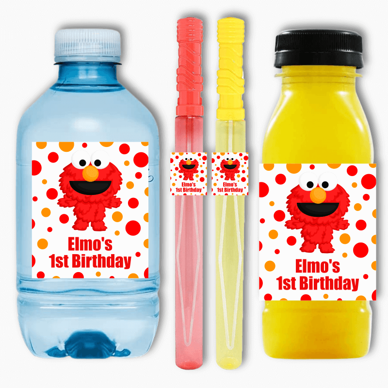 Elmo Birthday Party Rectangle Favour Stickers