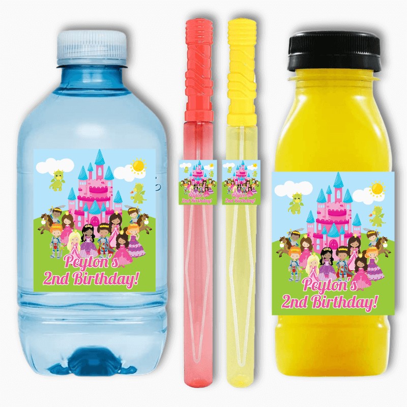 Fairytale Princess Party Rectangle Favour Stickers