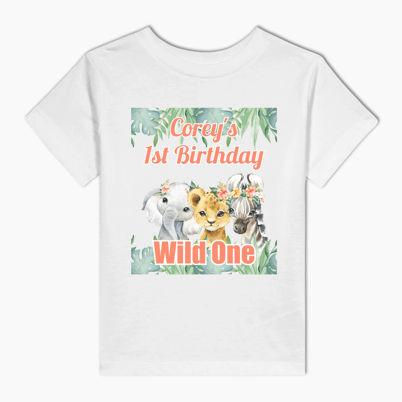 Floral Custom African Animals Wild One Party Shirt
