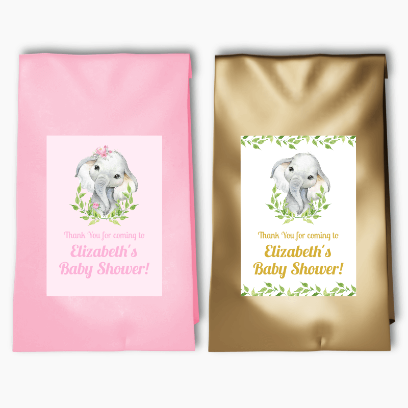 Personalised African Elephant Party Bags &amp; Labels