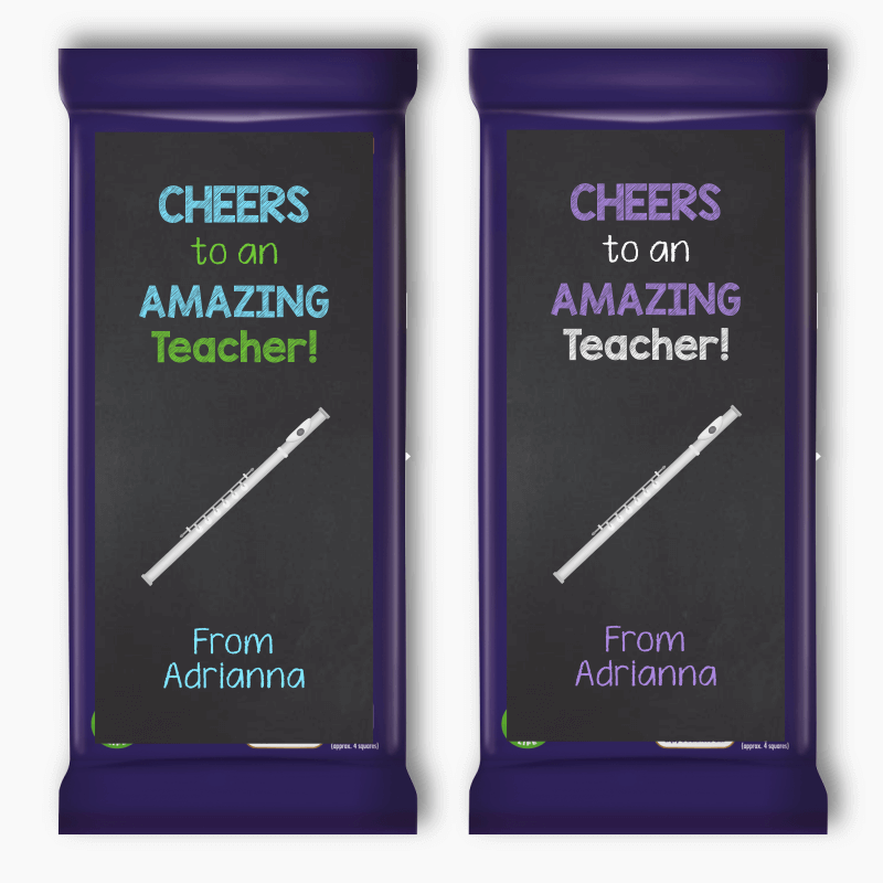 Flute Teachers Gift Cadbury Chocolate Labels