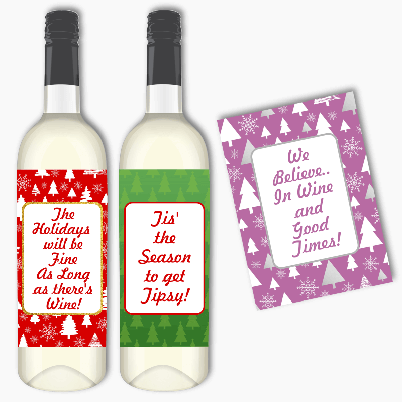 Funny Christmas Party Wine Labels | Perfect for Festive Events - Katie ...
