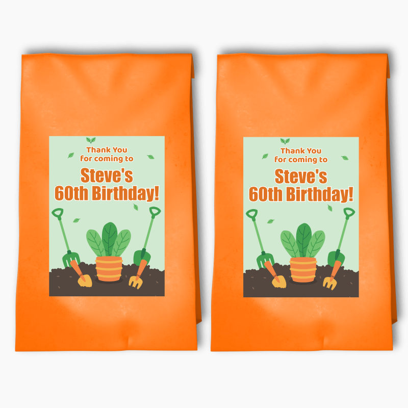Personalised Gardening Party Bags & Labels