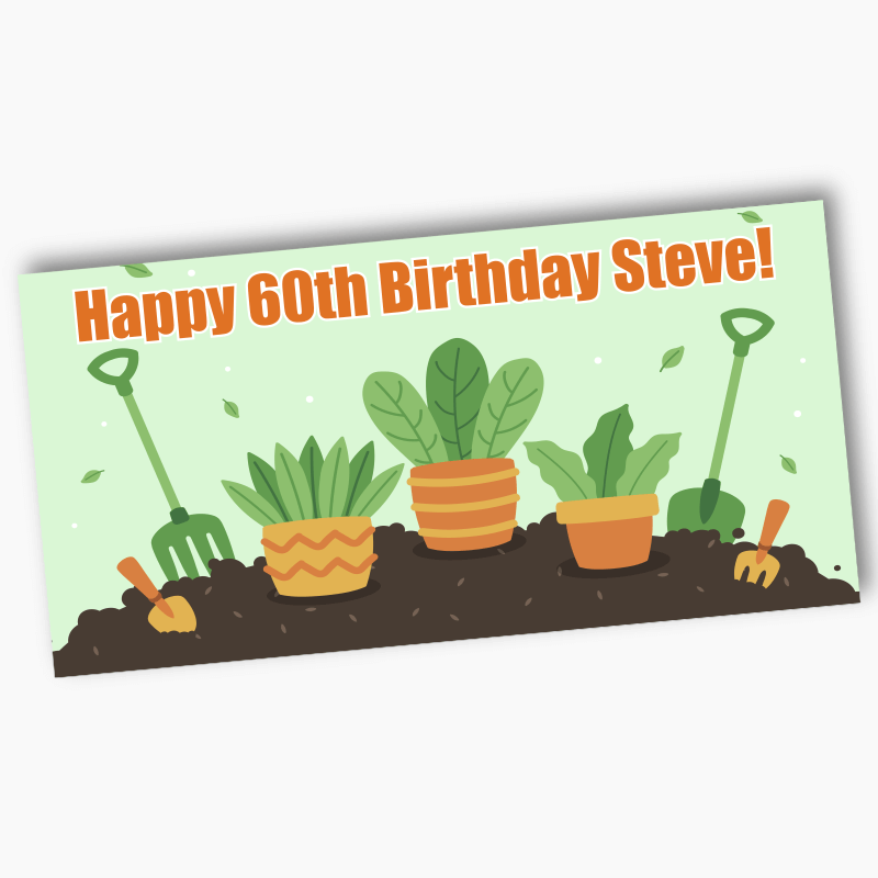 Personalised Gardering Birthday Party Banners