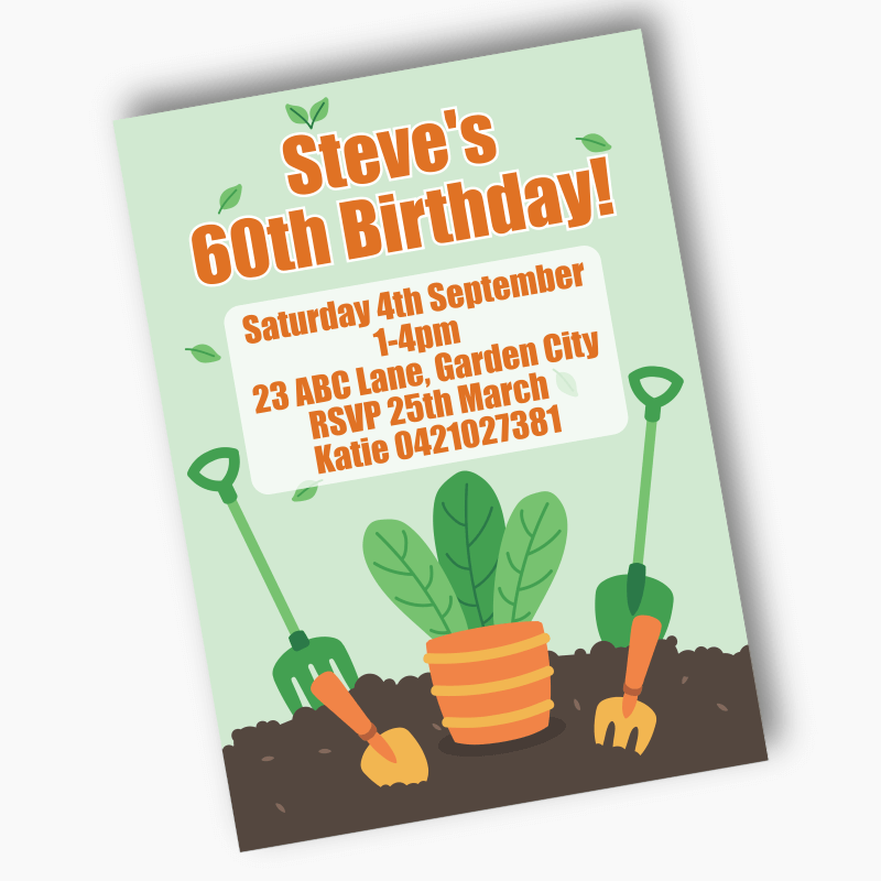 Personalised Gardening Party Invites