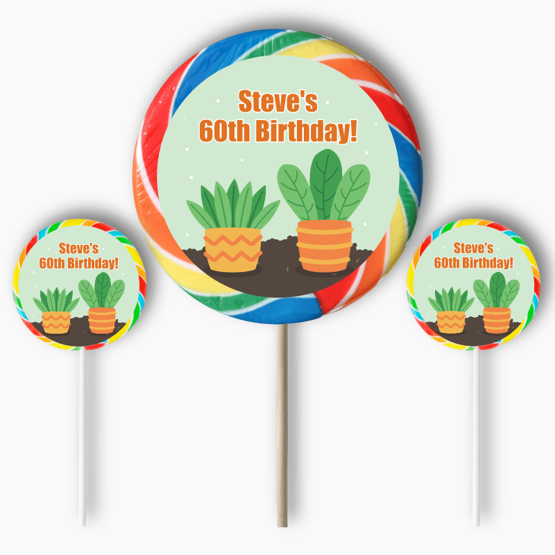 Personalised Gardening Party Round Stickers
