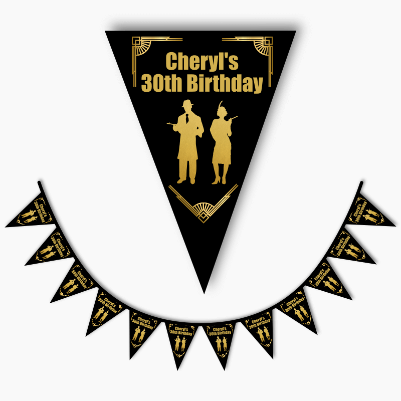 Personalised 1920s Gatsby &amp; Gangster Party Flag Bunting