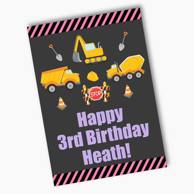 Boys Construction Birthday Party Poster
