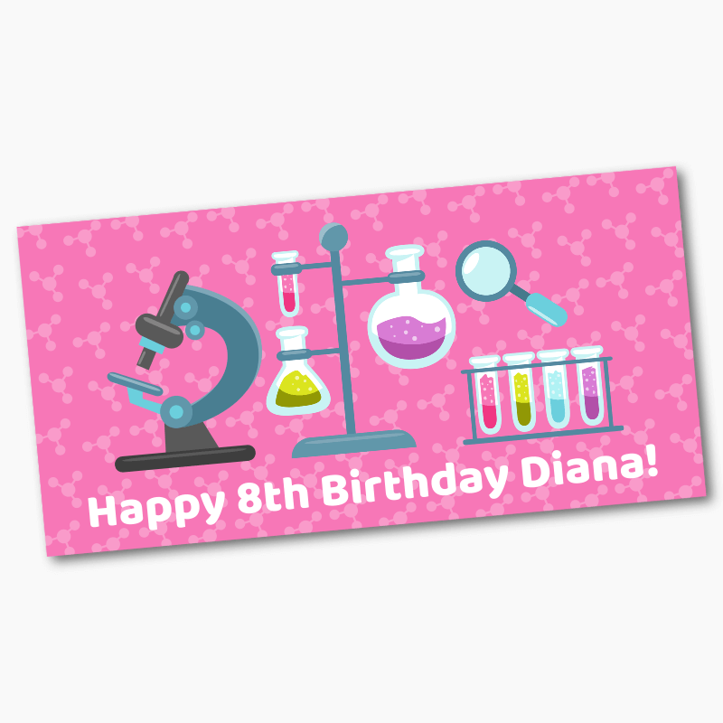 Personalised Science Birthday Party Banners