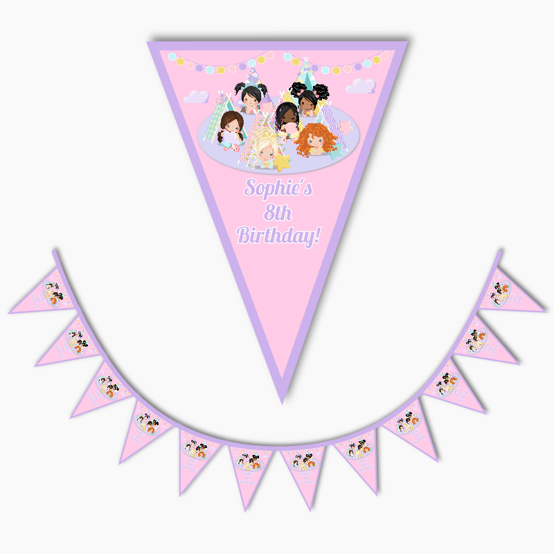 Personalised Girls Slumber Birthday Party Flag Bunting