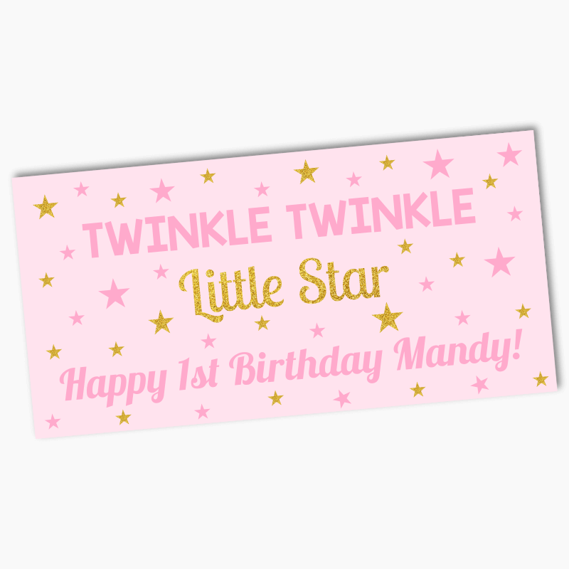 Girls Twinkle Twinkle Little Star Party Banner