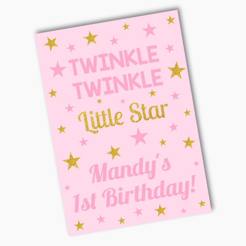 Girls Twinkle Twinkle Little Star Party Poster
