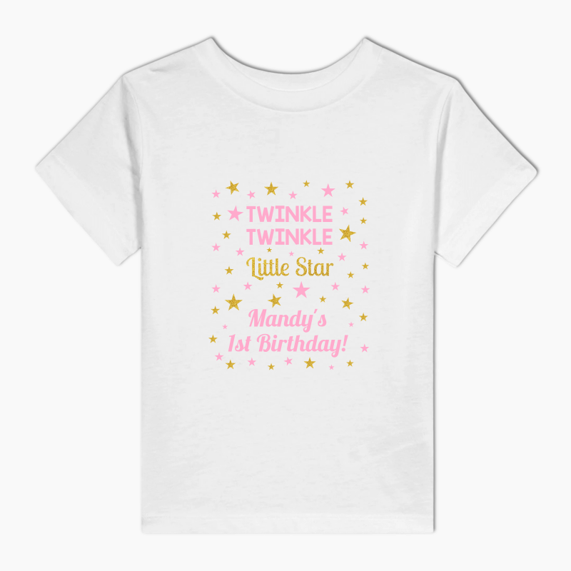 Personalised Twinkle Twinkle Little Star Adults T-Shirt - Blue
