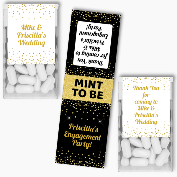 Elegant Gold Confetti Tic Tac Labels | Wedding Party Favours - Katie J ...