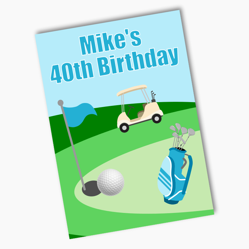 Personalised Golf Birthday Party Posters