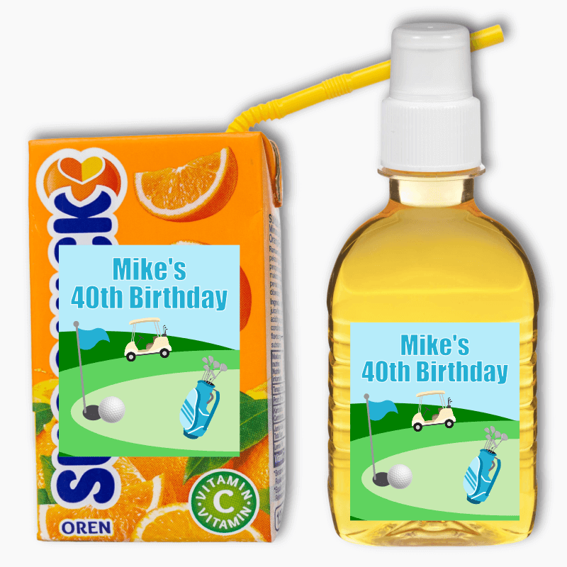 Golf Birthday Party Rectangle Favour Stickers