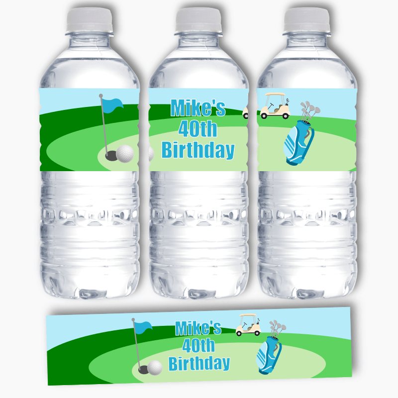 Personalised Golf Party Water Bottle Labels