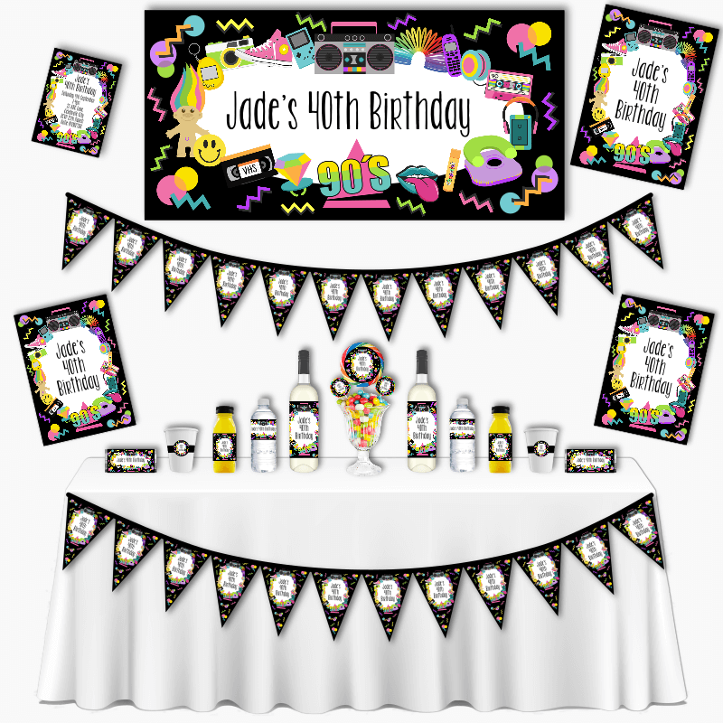 Personalised 90s Grand Birthday Party Pack