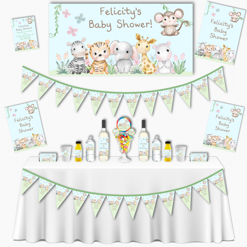 Personalised Baby Jungle Animals Grand Baby Shower Pack