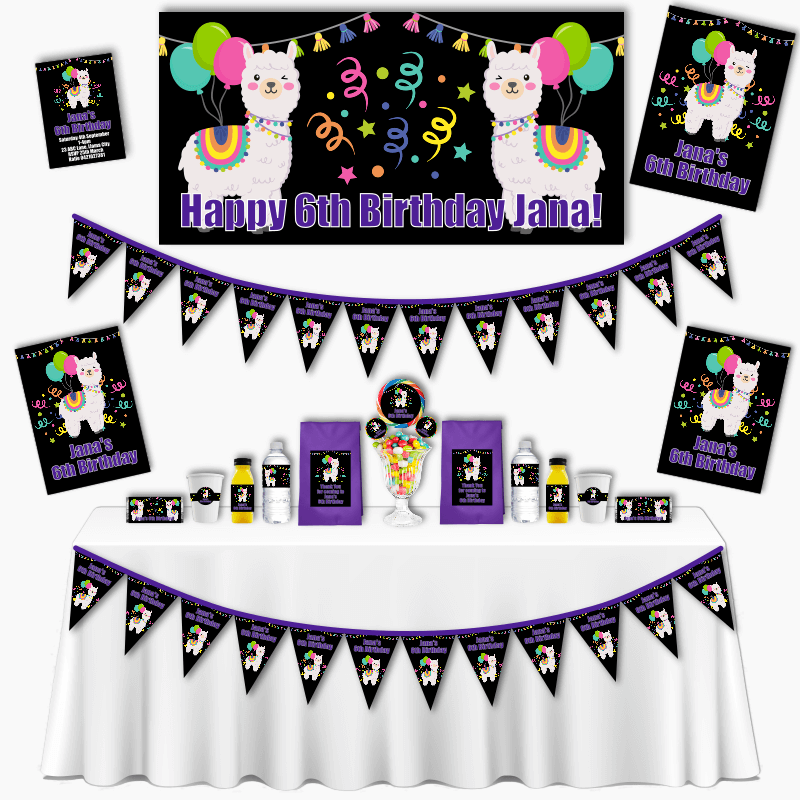 Personalised Llama Grand Birthday Party Pack