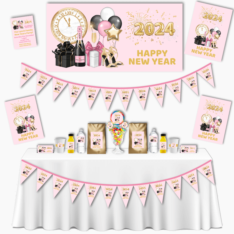 Pink, Black &amp; Gold Grand New Years Party Pack
