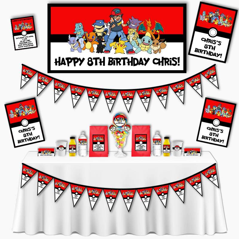Personalised Pokemon Grand Birthday Party Pack